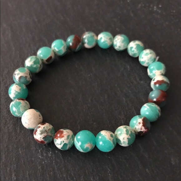 Earth Art hand crafted artisan Jewelry - Natural ShouShan 8 mm gemstone bracelet
